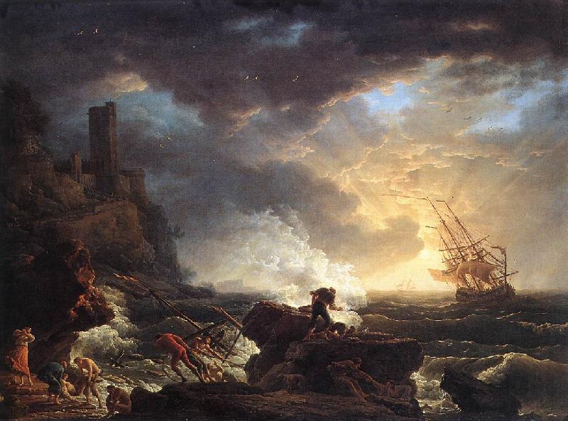VERNET, Claude-Joseph Shipwreck  wr China oil painting art